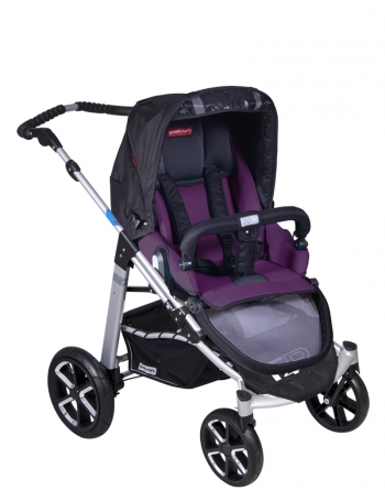 Коляска 2 в 1 Patron Fenix 4C-S (серебряная рама) — gento wine purple 629