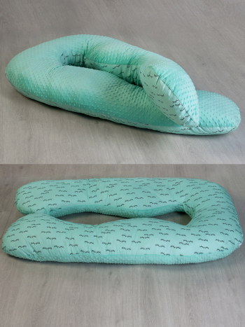 Подушка для беременных Amarobaby 340х72 реснички — мятный