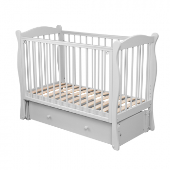 Детская кроватка Красная звезда (Можга) Уралочка С 772 (маятник) — Светло-серый