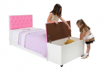 Кровать классика ABC-KING ФЕЯ №2 190*120 с белой кожей со стразами сваровски подъемным механизмом