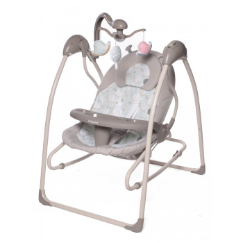 Электрокачели Baby Care IcanFly 2в1 с адаптером — Улитка бежевый (Snail Beige)