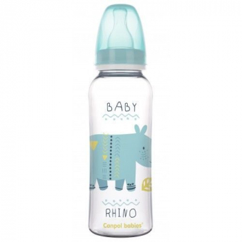 Бутылочка с узким горлышком Canpol Africa арт. 59/200, PP, 12м+,  250 мл — бирюзовый