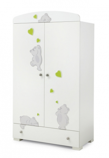 Шкаф двустворчатый Erbesi Cucu — White Green (белый-зелёный)