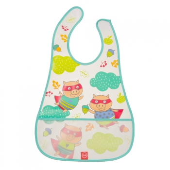 Нагрудник на липучке Happy Baby — mint (pigs)