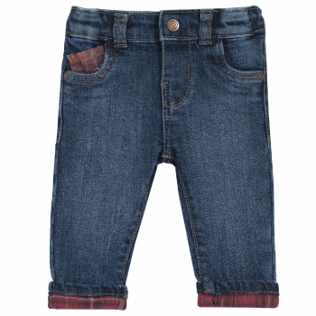 Брюки Chicco, принт Бордовый карман, для мальчиков, цвет синий