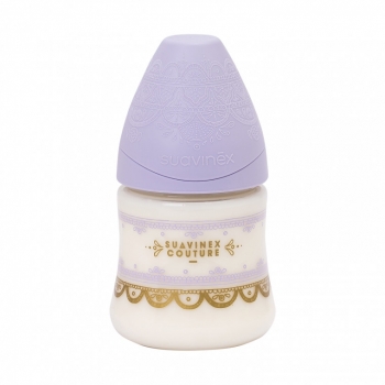 Бутылка Suavinex "Haute Couture NEW" от 0+ 150мл  с силиконовой круглой соской — сирень