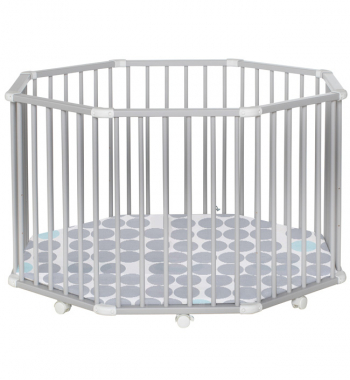 Детский манеж-кроватка Geuther Octo-Parc 107х107 — светло-серый 13