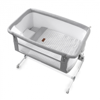 Кровать приставная Jane с комплектом постельного белья Baby Side — Vichy Pearl