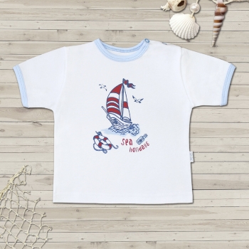 Фуфайка\футболка кор.рукав с плеч.заст. Веселый Малыш 