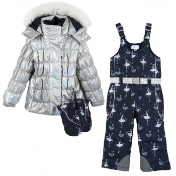 Костюм утепленный (куртка+брюки) Chicco для девочек, цвет светло-серый