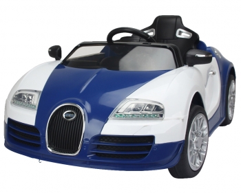 Электромобиль Bugatti Veyron JE1188 (12V) — бело-голубой пластик
