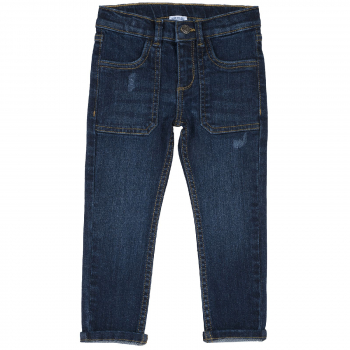 Джинсы Chicco для мальчиков, с потертостями, цвет тёмно-синий
