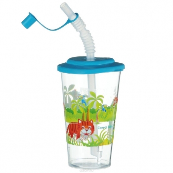 Поильник спортивный с трубочкой Canpol арт. 4/112, 12+ мес., 320 мл — бирюзовый