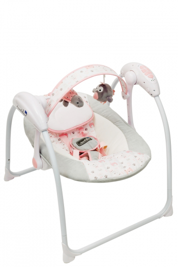 Электронные качели детские Amarobaby Swinging Baby — Gray-Pink