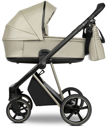 Коляска 2 в 1 Roan Sol Vintage Luxury Кожа — Almond Sugar /Champagne/руч.Champagne