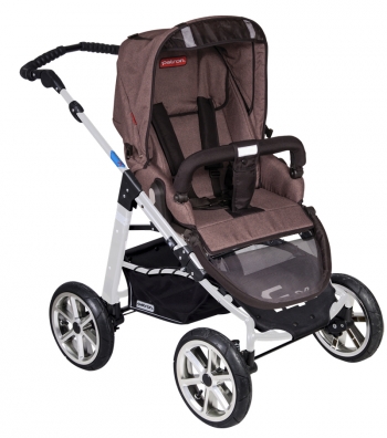 Прогулочная  коляска Patron Fenix 4XC-S (серебряная рама)  — tweed tabasco brown 663