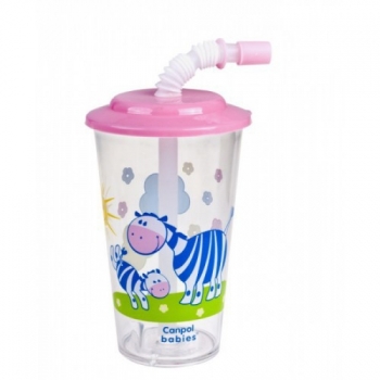 Поильник спортивный с трубочкой Canpol арт. 4/112, 12+ мес., 320 мл — розовый