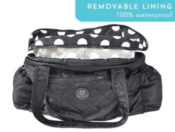 Сумка для мамы Choopie Soho CityBag — black/подкладка горошек