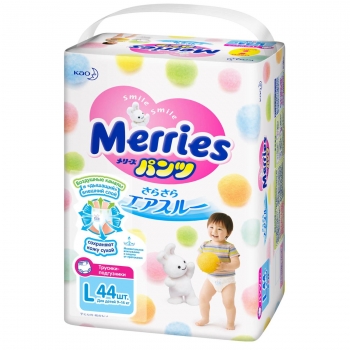 Подгузники Merries Walker трусики (9-14кг) — 44шт