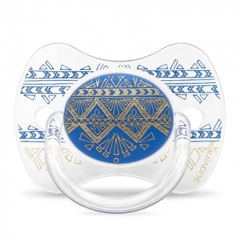 Пустышка Suavinex "Haute Couture NEW" от 18мес с силиконовой физиологической соской — синий