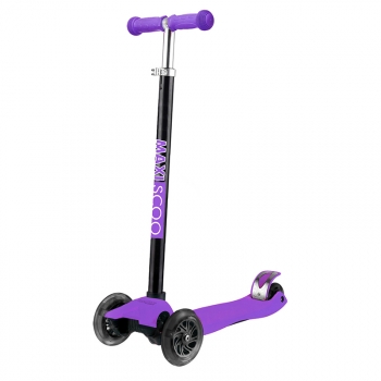 Самокат Maxiscoo Junior трехколесный со светящимися колесами — Фиолетовый