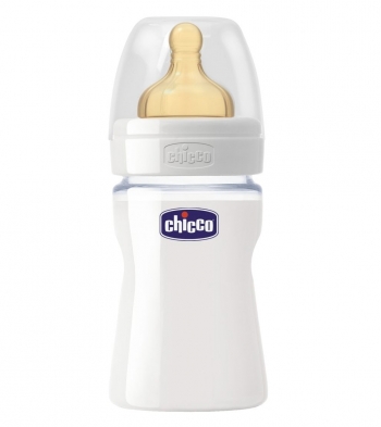 Бутылочка Chicco Well-Being Glass 0+, лат. соска, стекло, 150 мл 310205107