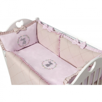 Бортики в кроватку Ma Licorne Mon Lappin — Rose (Розовый)