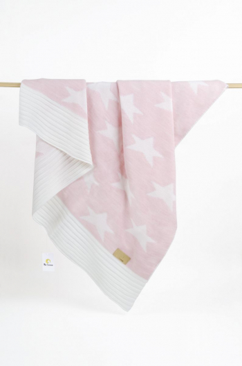 Плед вязаный Ma Licorne 1х1 м. "Star" — Rose (розовый)