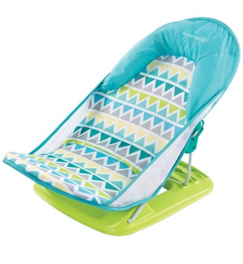 Лежак с подголовником для купания Summer Infant Deluxe Baby Bather — голубой/зигзаг