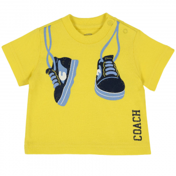 Футболка Chicco принт Кеды, для мальчика, цвет жёлтый
