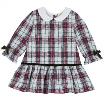 Платье Chicco, принт Квадрат, длинный рукав, цвет красный