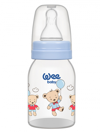 Бутылочка для кормления с силиконовой соской р-р 1, арт. 851 WeeBaby Classic, 125 мл — Медведь