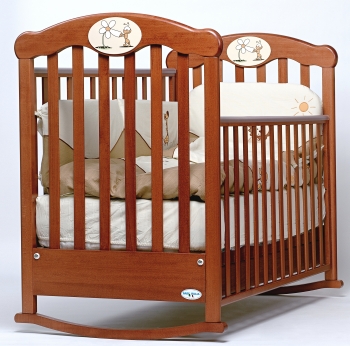 Детская кроватка-качалка Baby Italia Amica — Вишня (Ciliegio)