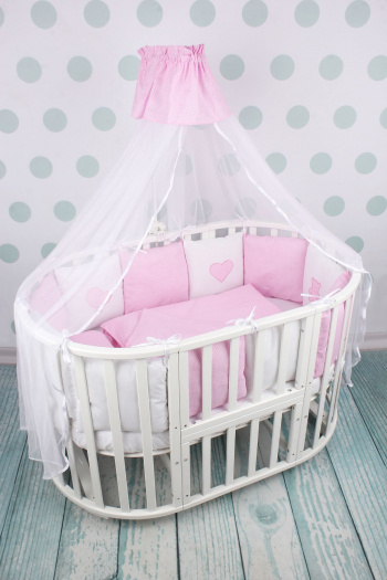 Комплект Premium в кроватку 18 предметов AmaroBaby Кроха — Розовый