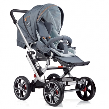 Прогулочная коляска Gesslein F10 Air+ с накидкой на ножки — Темно-серый
