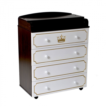 Пеленальный комод КЕДР Victoria 804 МДФ Crown — Венге/Белый