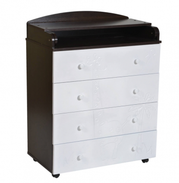 Пеленальный комод КЕДР Victoria 804 МДФ Giraffe — Венге/Белый