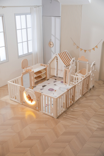 Манеж UNIX Kids DeLuxe House&Storage 150 x 180 см — Camel
