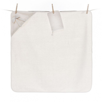 Полотенце-уголок Funnababy Premium Baby 90x90 см + варежка — Крем