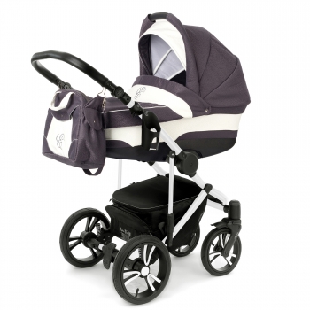 Коляска для новорожденных Esspero Magic Pro (шасси White) — Grey Leves