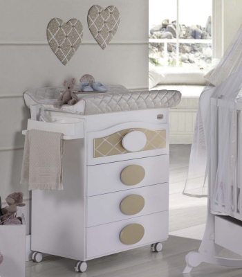 Пеленальный комод Micuna Alexa B-1645	 — White/Gold