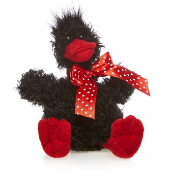 Мягкая игрушка Maxi Toys Утенок Кряк, 15 см — Черный с красным клювом