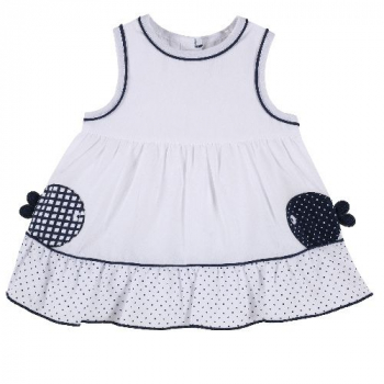 Платье Chicco, рыбки (бело-чёрный)