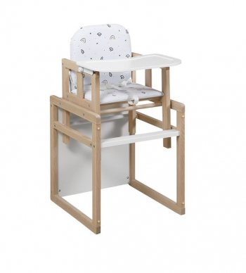 Стульчик для кормления растущий Micuna Tik-Tak — Natural wax/White