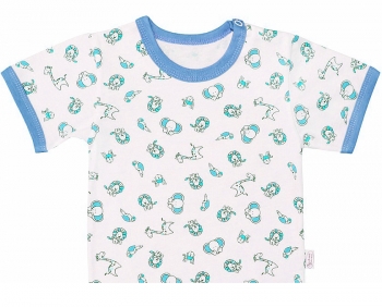 Фуфайка\футболка корот. рукав на кнопках,с окант. Веселый Малыш 