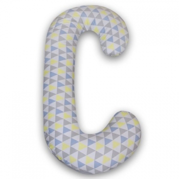 Подушка для кормления Ceba Baby Duo трикотажная — Triangle Blue/Yellow
