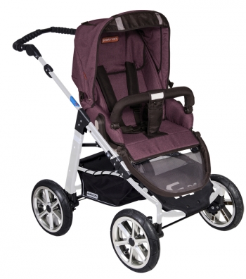 Прогулочная  коляска Patron Fenix 4XC-S (серебряная рама)  — tweed bordeaux 664