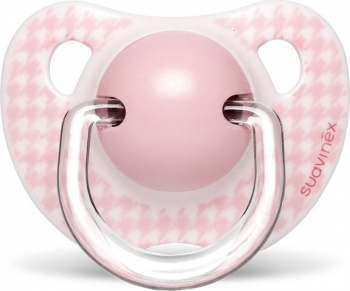 Пустышка Suavinex "TOY" c анатомической силикон.соской от 0 до 6мес (3800173) — Розовый бантик