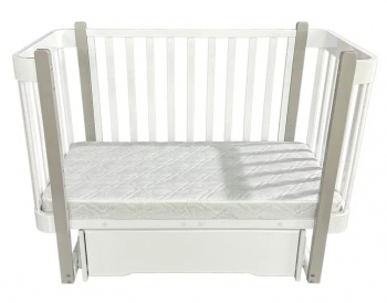 Детская кроватка КЕДР Florencia с ящиком — Белый/Серый