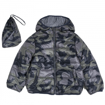 Куртка Chicco, цвет серый камуфляж